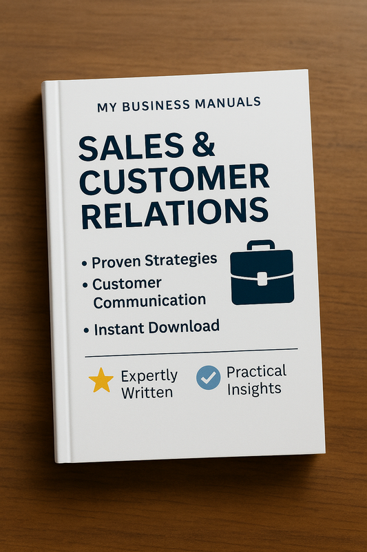 Sales and customer relations manual cover – My Business Manuals